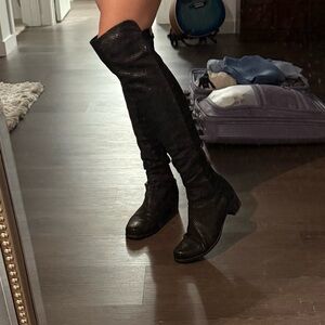 Stuart Weitzman 50/50 Black Over the Knee Boots